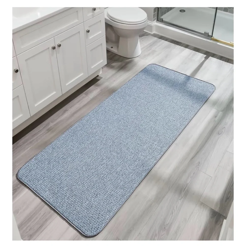 Ultra Thin Non-Slip Blue Bath Mat (21”x47”) (A269)